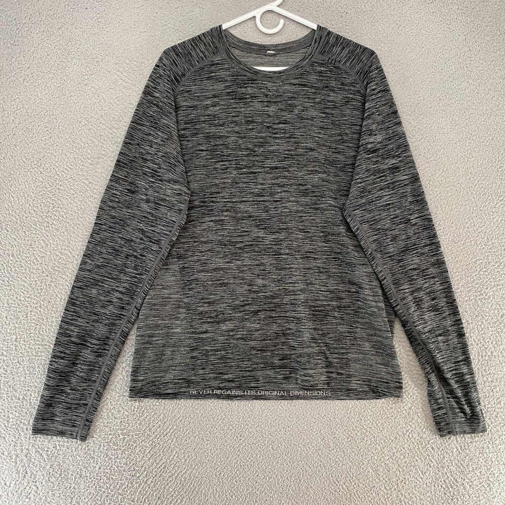 Lululemon Shirt Mens Large Metal Vent Tech Running Workout Gym Long Sleeve Gray